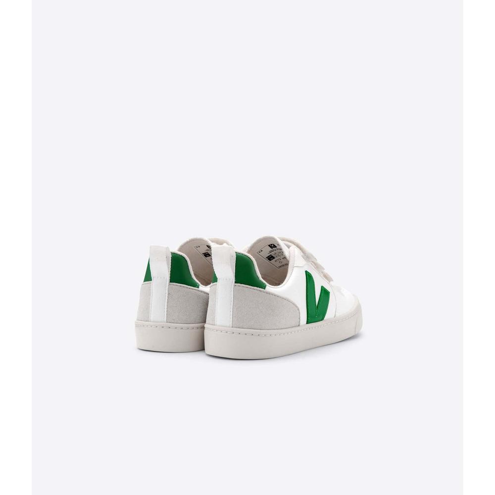 Pantofi Copii Veja V-10 CWL White/Green | RO 775KOR